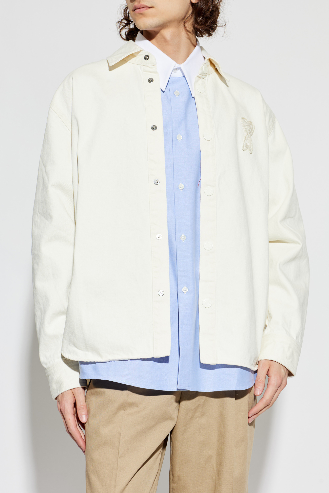 Ami Alexandre Mattiussi Denim jacket with logo patch | Men's | Vitkac